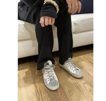 Golden Goose 실버 하이컷 GLITTER HIGH CUT