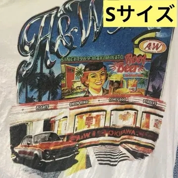 오키나와 현지 한정 판매 S A&W 오키나와 레트로 T셔츠