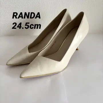 RANDA 24cm 화이트 가죽 스틸레토
