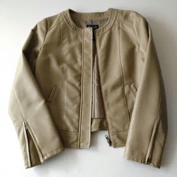 가죽 노카라 자켓