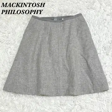 새상품급 MACKINTOSH PHILOSOPHY 울 스커트 40 그레이