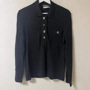 Salvatore Ferragamo 블랙 피케 셔츠