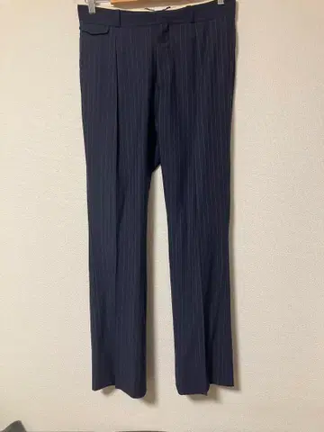 SADE PT-15 네이비 스트라이프 플레어 슬랙스