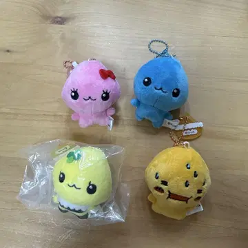 컬러풀 봉제 인형 키링 4개 세트