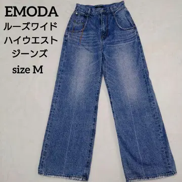 슬림 레그 새상품급 EMODA 에모다 루즈 와이드 하이웨스트 청바지 M