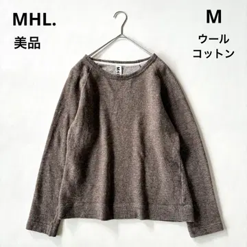 새상품급 MHL. 울 코튼 크루넥 풀오버 트레이닝복 브라운
