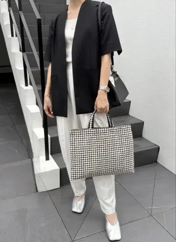 미개봉 새상품 BIBI bag LARGE 트위드 그래프 체크