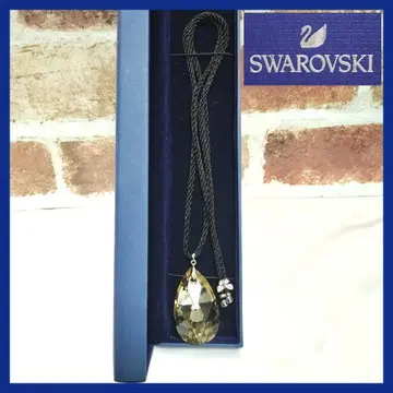 SWAROVSKI 드롭 목걸이 브라운 박스 포함