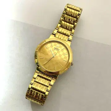 새상품급! SEIKO 작동 골드 V701-1K00 골드 다이얼 손목시계