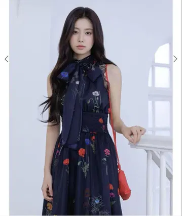 snidel 백리본 쉬폰 원피스