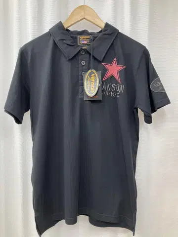 vanson 블랙 피케 셔츠 택 포함 새상품 M 와펜 자수