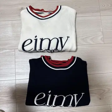 eimy 로고 긴팔 니트 2가지 색상 세트