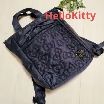 산리오 헬로키티 2way 퀼팅 백팩 네이비