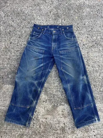 PRISON BLUES 더블니 워크 청바지 리지드 블루 32 x 32