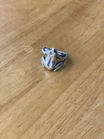 레어 개구리 디자인 실버 반지 18호