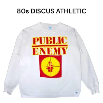 80s DISCUS PUBLIC ENEMY 빅 프린트 맨투맨 트레이닝복