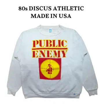 80s DISCUS PUBLIC ENEMY 빅 프린트 맨투맨 트레이닝복