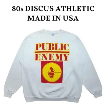 80s DISCUS PUBLIC ENEMY 빅 프린트 맨투맨 트레이닝복