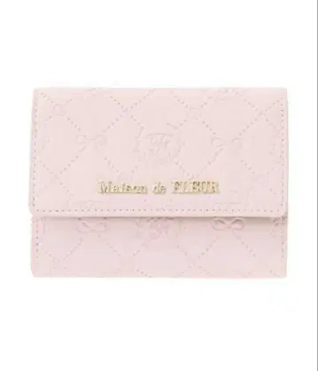 Maison de FLEUR 핑크 3단 폴더형 지갑