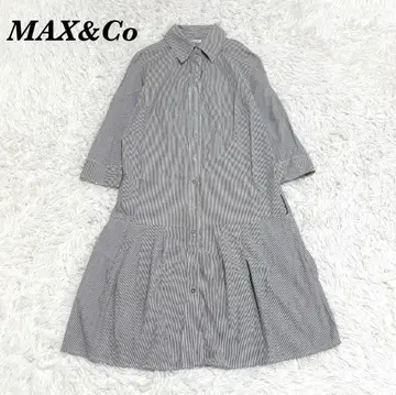 [ 새상품급 ] MAX&Co 7부 기장 셔츠 원피스 그레이 스트라이프