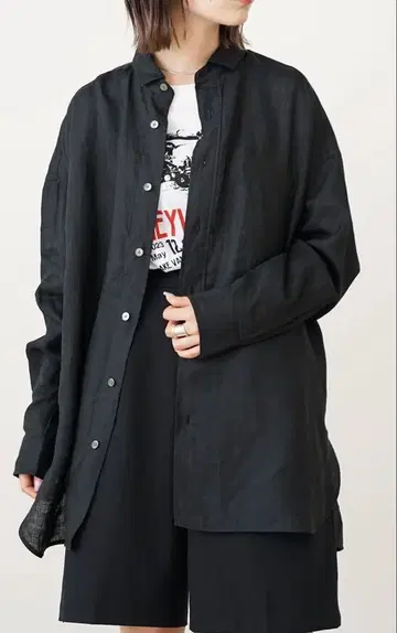 TICCA/티카 린넨 스퀘어 빅 셔츠