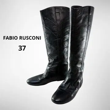 FABIO RUSCONI 롱 부츠 플랫 가죽 23.5cm 상당