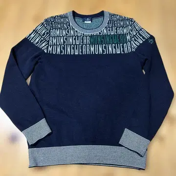 Munsingwear 로고 니트 스웨터 M 사이즈 네이비 골프