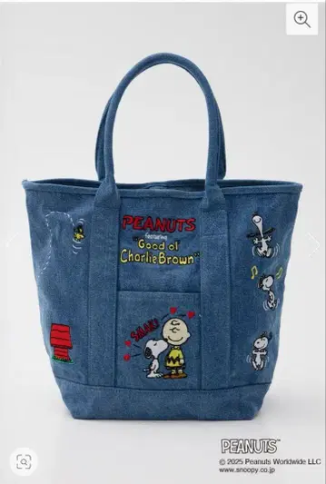 PEANUTS 데님 토트백