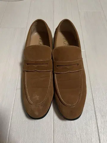 브라운 스웨이드 로퍼 43