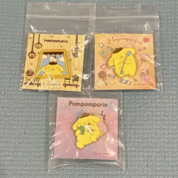 미츠이 가든 호텔 폼폼푸딩 콜라보룸 한정판 핀 배지 3개 세트