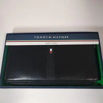 TOMMY HILFIGER 가죽 장지갑 블랙