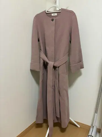 SNIDEL 핑크 롱 코트 허리 벨트 포함