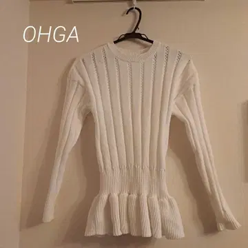 OHGA 화이트 니트 긴팔