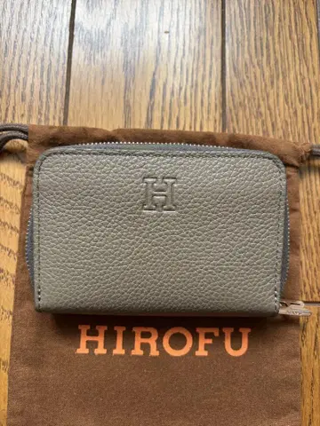HIROFU 그레이 가죽 코인 케이스