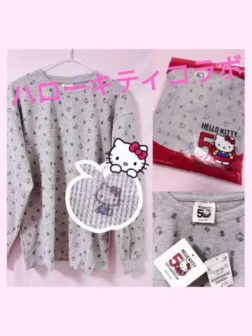 Hello kitty 콜라보 50th 올 패턴 서멀 티셔츠