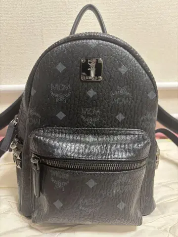 MCM 블랙 가죽 백팩