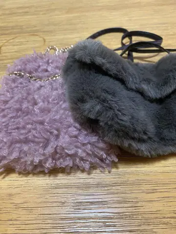 무스탕 퍼 조그마한 숄더백