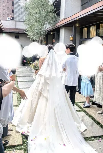 롱 기장 웨딩 베일