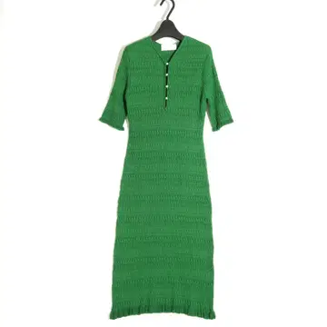 마메쿠로구치 Geometric Ribbed Knitted Dress