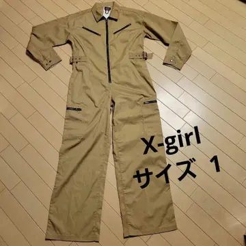 택 포함 미사용 새상품 X-girl 점프수트 올인원 사이즈 1 베이지