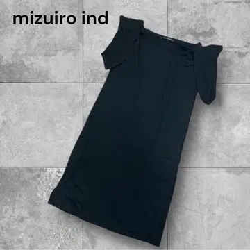 mizuiro ind 블랙 반팔 무릎 기장 원피스 튜닉 티셔츠