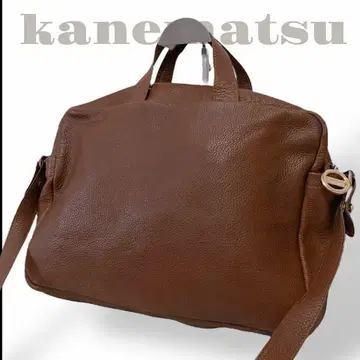 카네마츠 2way 숄더백 소프트 가죽 브라운 비즈니스에도