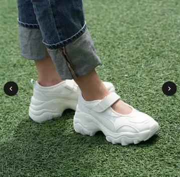 PUMA 팔서 웨지 화이트 스니커즈 통굽 벨크로 테이프