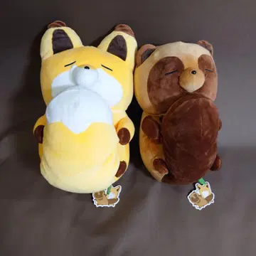 너구리와 여우 쫀득 봉제 인형 세트