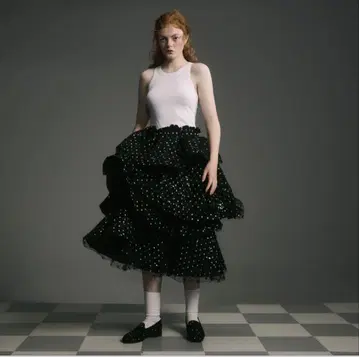 Bibiy 비비 롱 스커트 MIA DOT SKIRT 완판템