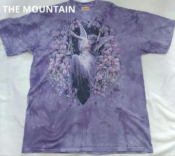 THE MOUNTAIN 천사 장미 그래픽 T셔츠 퍼플 구제 의류