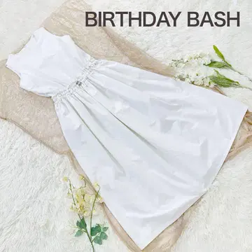 BIRTHDAYBASH 벌스데이 바쉬 허리 마크 롱 드레스 화이트