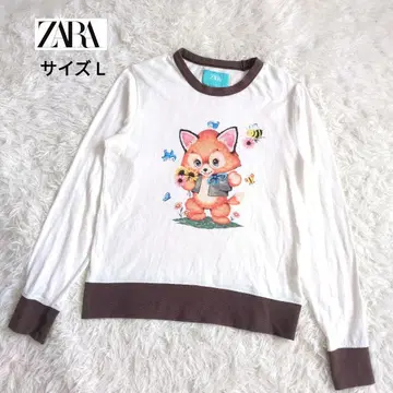 [ 새상품급 ] 자라 ZARA 멀티 컬러 티셔츠 동물 프린트 긴팔 L
