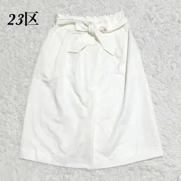 23구 허리밴딩 미디 스커트 44 화이트 무지