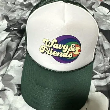 Wavy & Friends 캡 화이트/그린